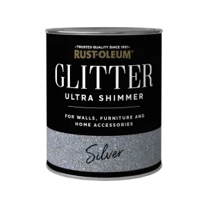 Rust-Oleum Ultra Shimmer Silver Glitter effect Mid sheen Multi-surface Topcoat Paint glitter, 750ml