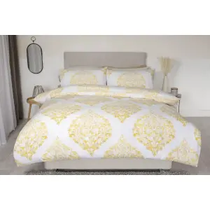 Belledorm Persia Duvet Cover Set White/Saffron (Single)