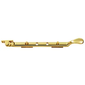 Victorian Casement Window Stay 270mm Length 2 Pins Included Polished Brass