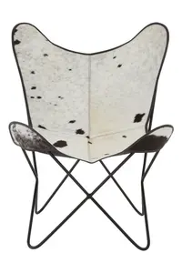 Buffalo Black Cowhide Butterfly Chair