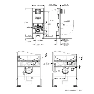 Grohe Rapid SLX Blue Concealed Wall-mounted Dual Toilet Cistern frame set (H)113cm