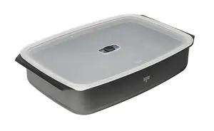 Kuhn Rikon New Life Pro Swiss Made Recycled Aluminium Non-Stick Roasting Tin with Lid, 23 x 15 x 5cm