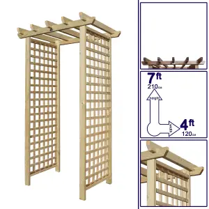 Premier Arch H:7ft (210cm) x W.4ft (120cm) Garden Walkway Archway Privacy Square Plant Decorative Plant Climber Sides