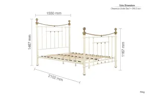 Birlea Bronte King Bed Frame In Cream