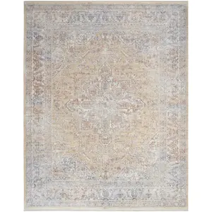 Grey Gold Floral Bordered Traditional Rug For Dining Room Bedroom & Living Room-160cm X 229cm