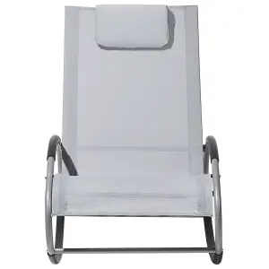 Beliani Modern Sun Lounger Fabric Grey CAMPO