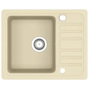 Berkfield Granite Kitchen Sink Single Basin Beige