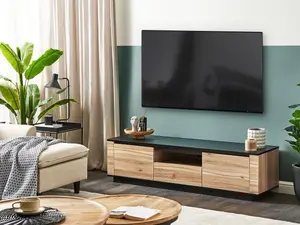 Beliani Modern TV Stand Light Wood BILLINGS