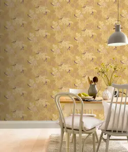 Arthouse Japanese Garden Ochre Wallpaper