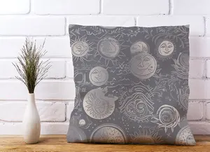 Sun and Moon in Grey Cushions 45cm x 45cm