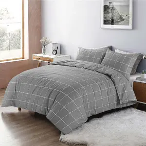 Duvet Cover Set Printed Checked Dot Mateo Reversible Quilt Cover Bedding Set