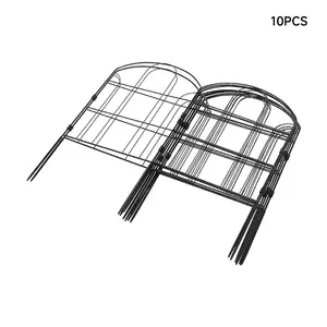 Garden Home Decorative Garden Fence 10PCS H 61 x L 33cm Metal Rustproof Iron Landscape Animal Barrier