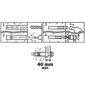 Diall M10 Carbon steel Zinc-plated Sleeve anchor (L)100mm, Pack of 4