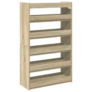 Berkfield Shoe Rack Sonoma Oak 60x25x100 cm Engineered Wood