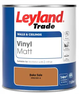 Leyland Trade Vinyl Matt Walls & Ceilings Emulsion Paint Bake Sale (PPG1201-6) 1L