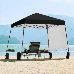 Yaheetech Black 3x3m Pop-up Gazebo with Side Panel