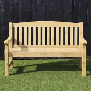 Waltons 3 Seater 5ft Garden Bench Pressure Treated Outdoor Seating