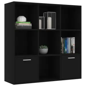 Berkfield Book Cabinet Black 98x30x98 cm Engineered Wood