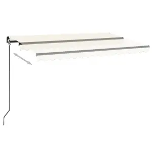 Berkfield Manual Retractable Awning 450x300 cm Cream