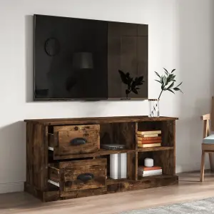 Berkfield TV Cabinet Smoked Oak 102x35.5x47.5 cm Engineered Wood