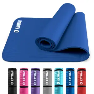 KAYMAN Yoga Mat Blue - 183cm x 60cm Multi-Purpose Extra Thick Foam Exercise Mats