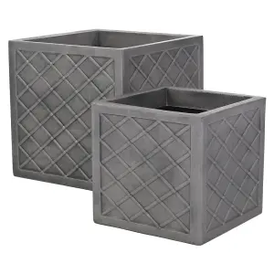 Sankey Lazio Planters (Set of 2) Pewter (One Size)