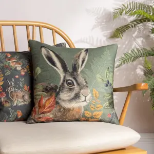 Evans Lichfield Forest Hare Printed Feather Filled Cushion