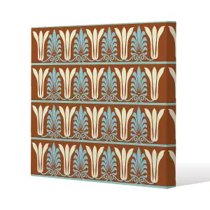 Egyptian Flower Ornament Pattern (Canvas Print) / 101 x 101 x 4cm