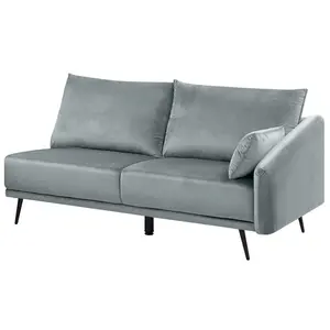 Corner Sofa with LED VARDE Grey Velvet Right Hand