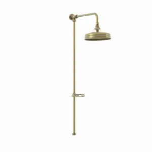 ENKI Downton Antique Brass Watercan Head Shower Riser Rail Kit RG044 200mm