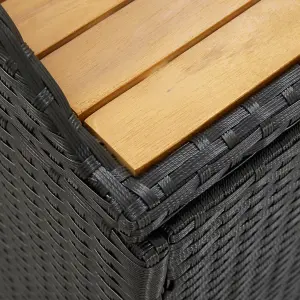 vidaXL Garden Storage Bench 120 cm Poly Rattan Black