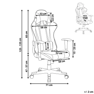 Office Chair Faux Leather White GAMER