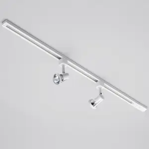 Litecraft Harlem White 2 Head 1m Straight Kitchen Ceiling Light with LED Bulbs