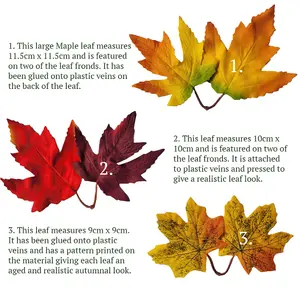 Pack of 2 Best Artificial 175cm (6ft) Large Maple Leaf Autumn Halloween Garlands