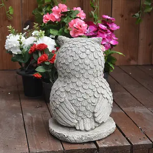 Stone Owl small garden ornament