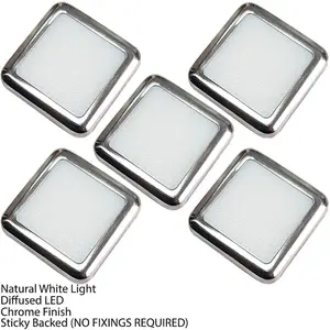 Square LED Plinth Light Kit 5 NATURAL WHITE Spotlights Kitchen Bathroom Panel