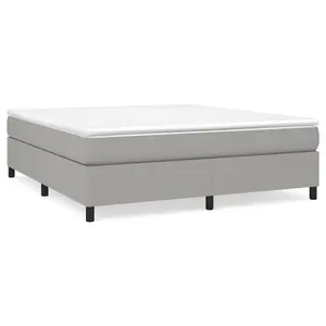 Berkfield Box Spring Bed Frame Light Grey 180x200cm 6FT Super King Fabric