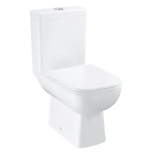 Grohe Start Edge Alpine White Slim Close-coupled Round Toilet & cistern with Soft close seat & Close coupled cistern