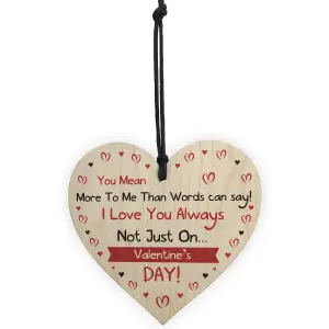 Red Ocean Novelty Valentines Day Gifts For Boyfriend Girlfriend Husband Hanging Wood Heart