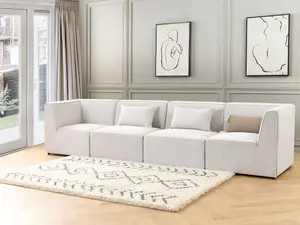 4 Seater Modular Jumbo Cord Sofa Off White LEMVIG