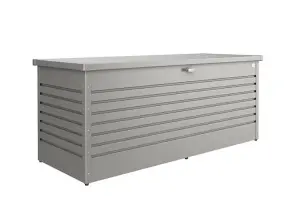 Biohort High Quality 6.5ft x 2.5ft LeisureTime Box 200 Garden Metal Storage - Metallic Quartz Grey