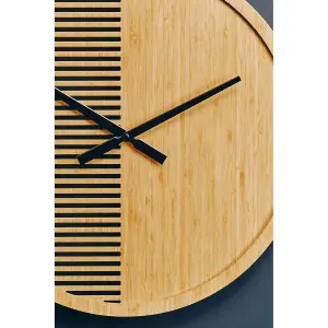 Interiors By Premier Easily Maintained Large Wooden Wall Clock, Large Wood Dial Clock In Kitchen, Contemporary Large Wall Clock