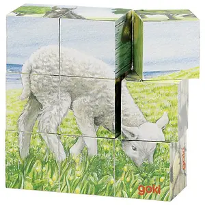 Goki Farm Animals Puzzle Cubes