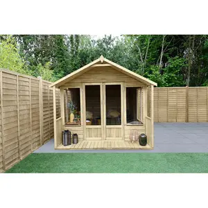 4Life 8x12 Pressure Treated Double Door Apex Summerhouse No