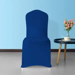 Front Flat Chair Cover for Wedding Decoration, Royal Blue - Pack of 10