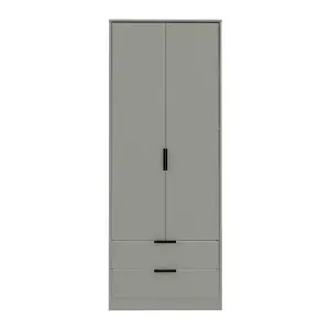 Madrid 2 Door 2 Drawer Wardrobe in Dusk Grey (Ready Assembled)