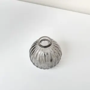 Melody Maison Round Grey Glass Bottle Vase - 8.5cm