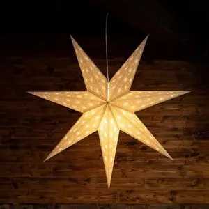 Neutral Scandi Paper Star Hanging Lantern