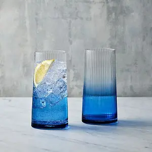 Anton Studios Empire Set of 2 Hiball Tumblers Blue