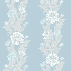 Galerie Arts and Crafts Blue Patterned Wallpaper